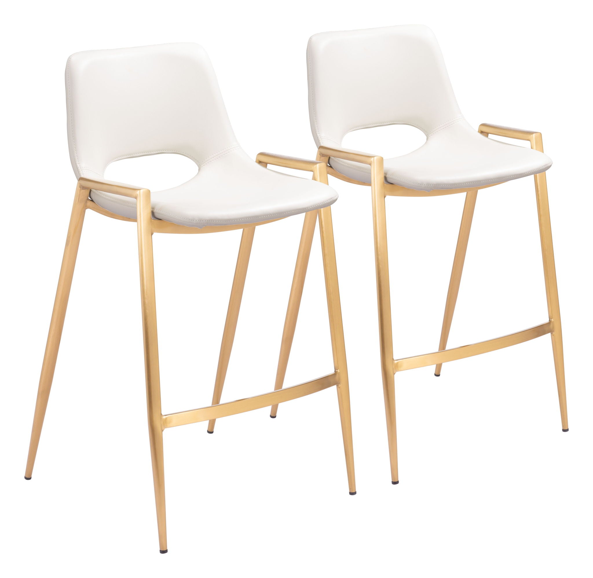 Desi - Counter Stool With Gold Legs (Set of 2)