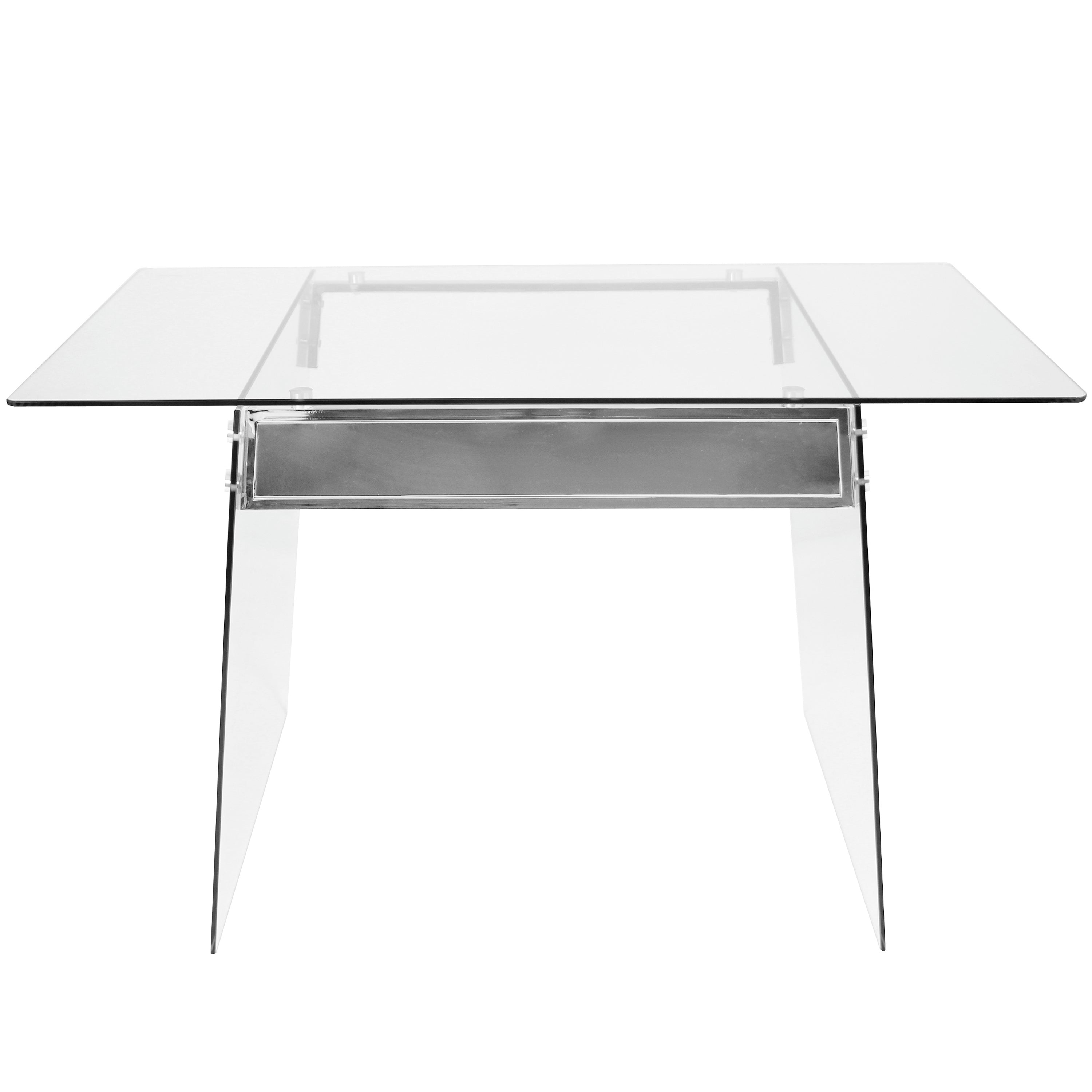 Glacier Contemporary Desk in Clear and Chrome by LumiSource