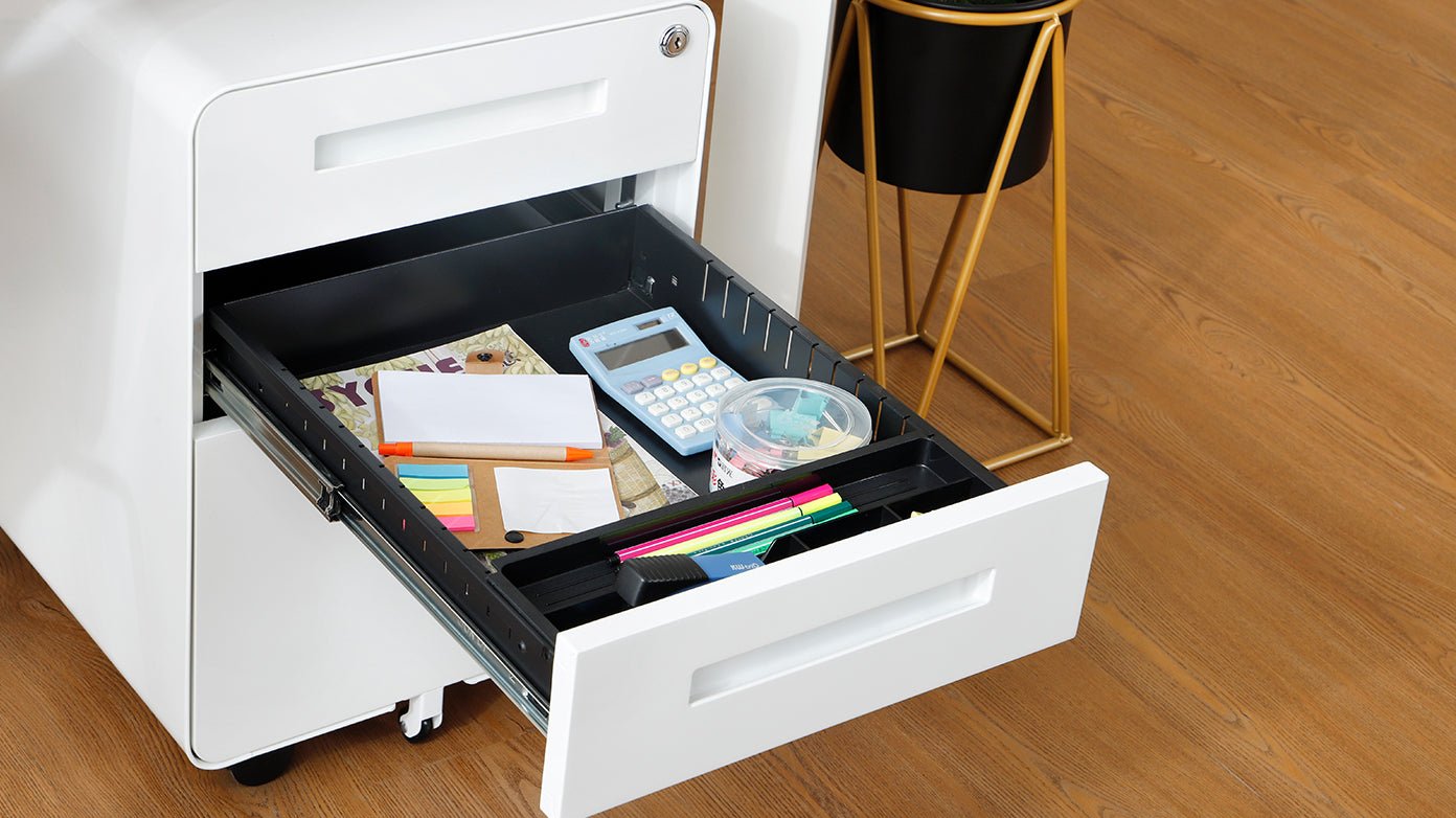 3 Drawer Mobile File Cabinet Under Desk Office,Simple Style Versatile Storage Cabinet for Legal/Letter/A4 Files, 5 Wheel Design Anti-Tilting Cold Rolled Steel Waterproof Moisture-Proof Black