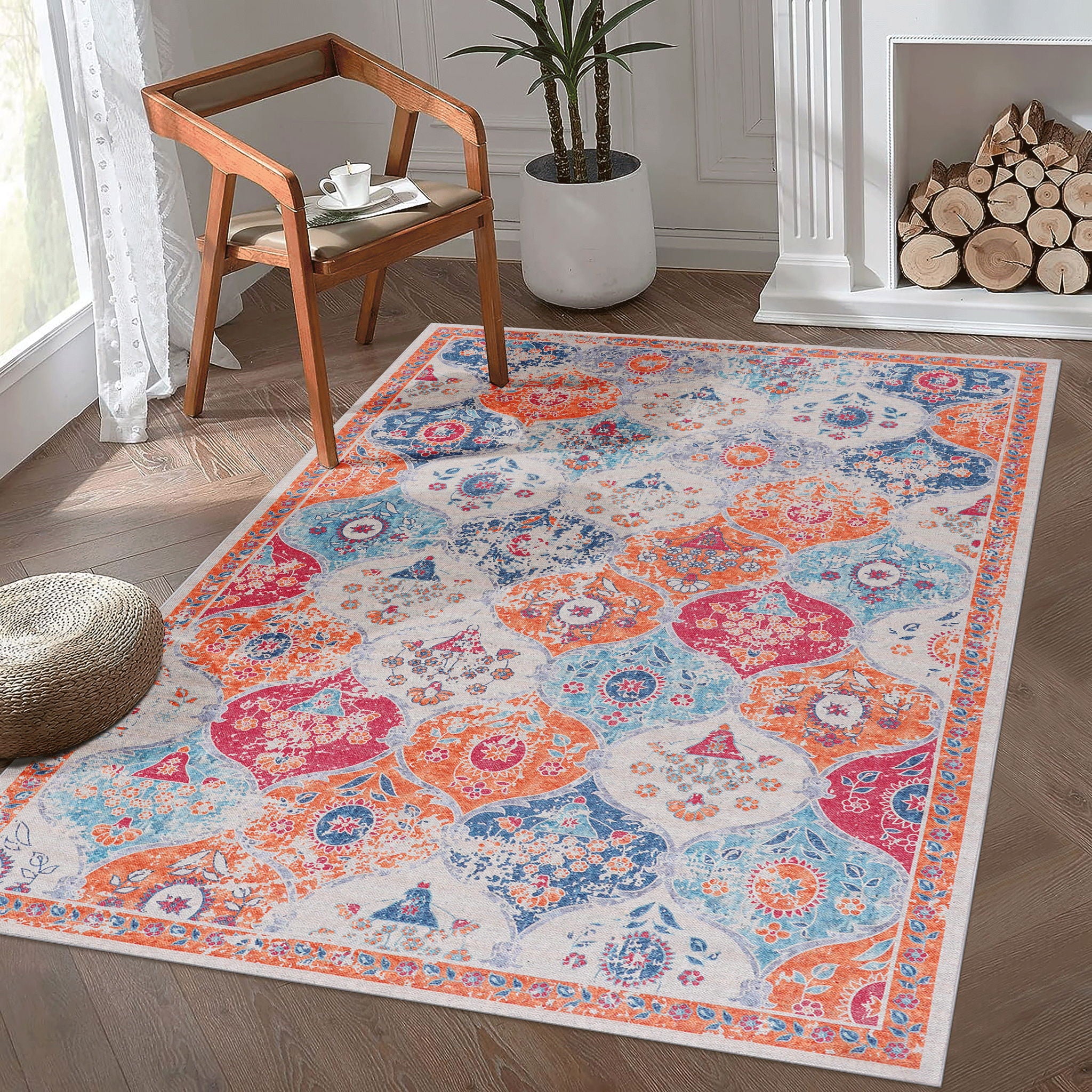Maval - 8' X 10' Washable Area Rug - Cream