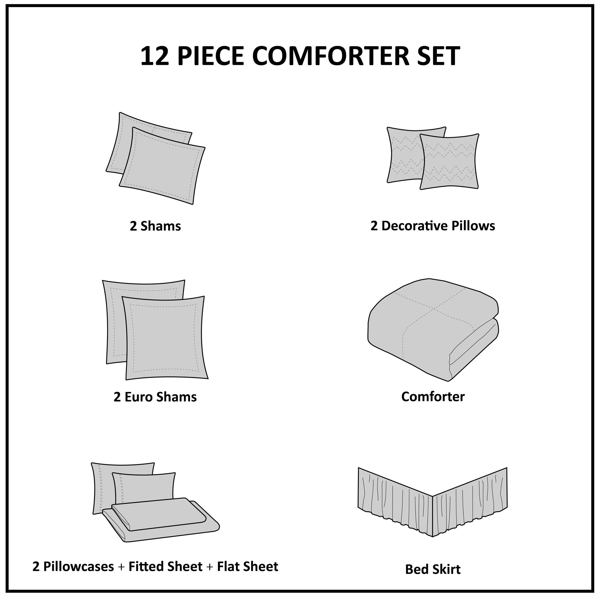 Lavine - California King 12 Piece Complete Bed Set - Blue