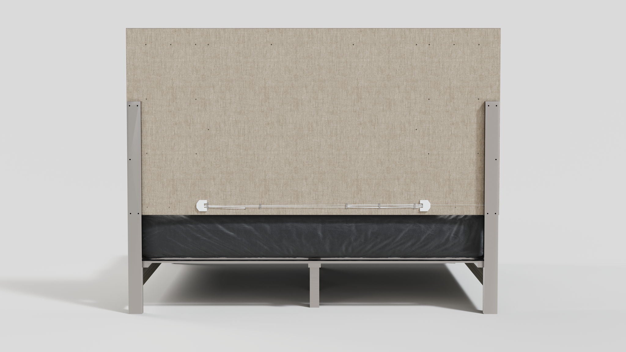 Zambrano - King Bed Headboard With LED - Light Gray / White