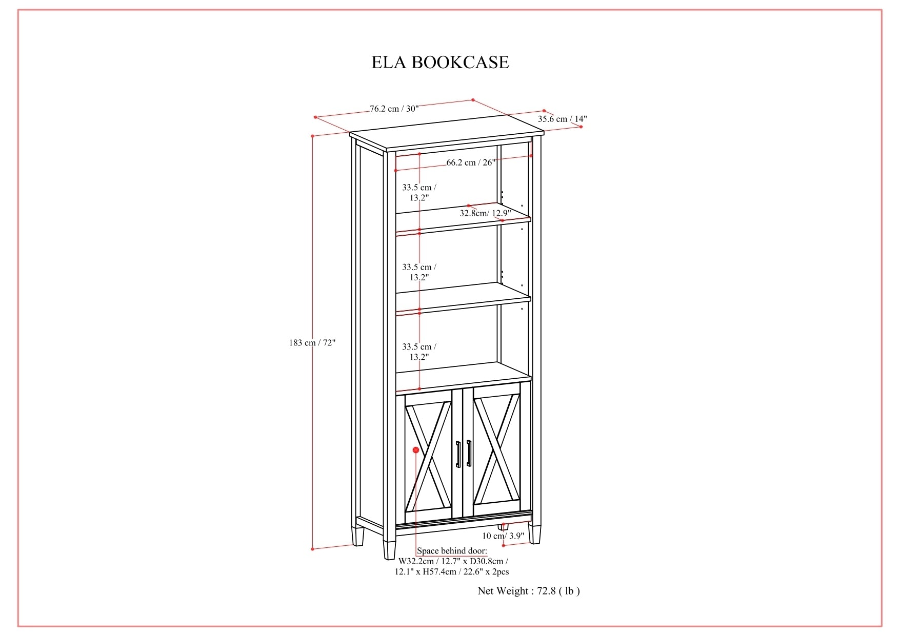 Ela - Bookcase - Smoky Brown