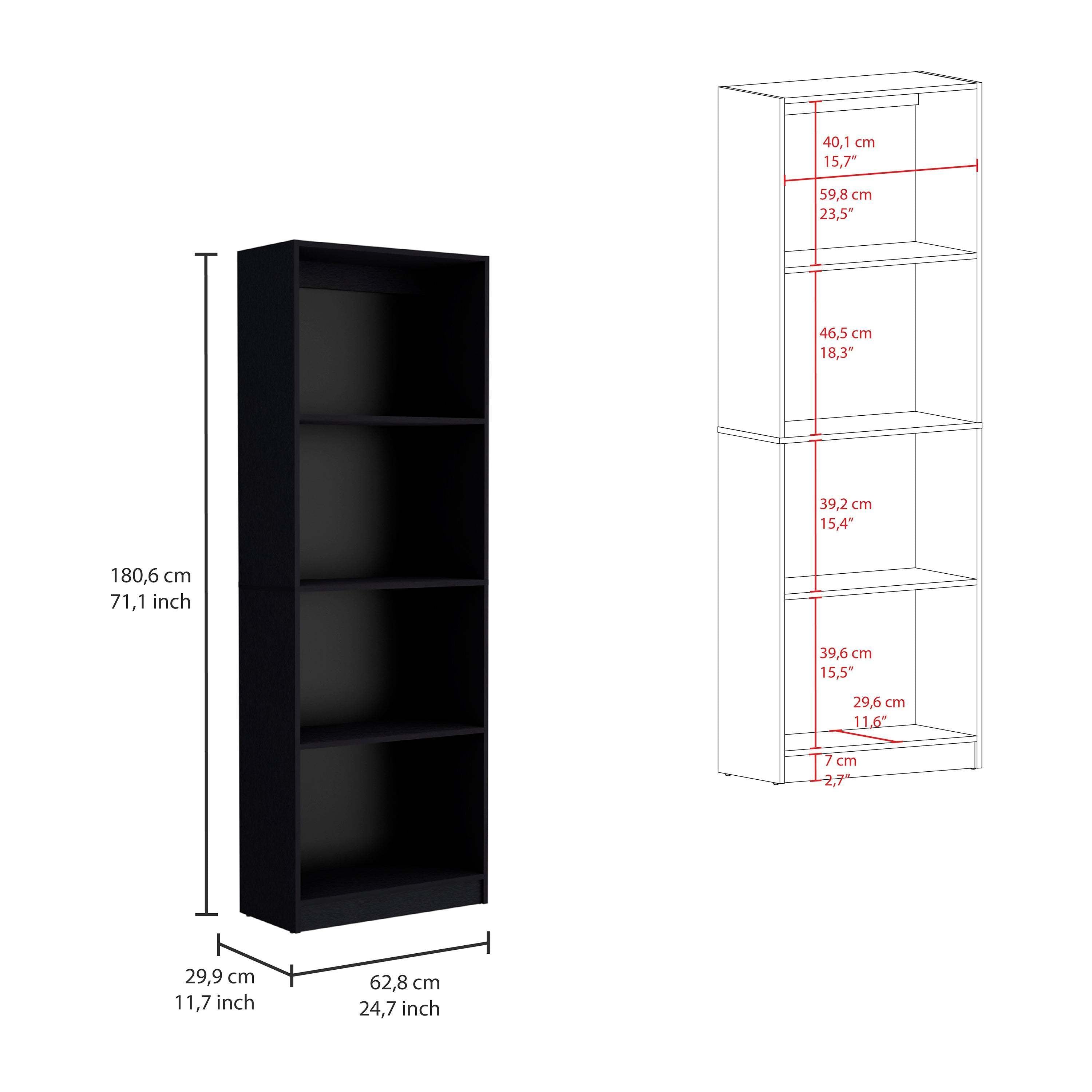 Elgin Black 3 Piece Living Room Set with 3 Bookcases