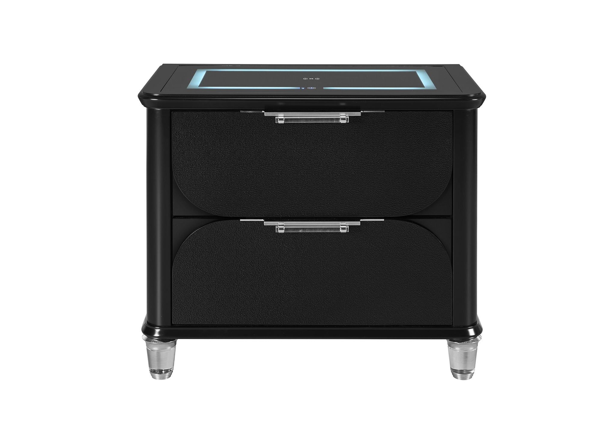 Lando - Nightstand With Speaker And Wireless Charging Platform - Black