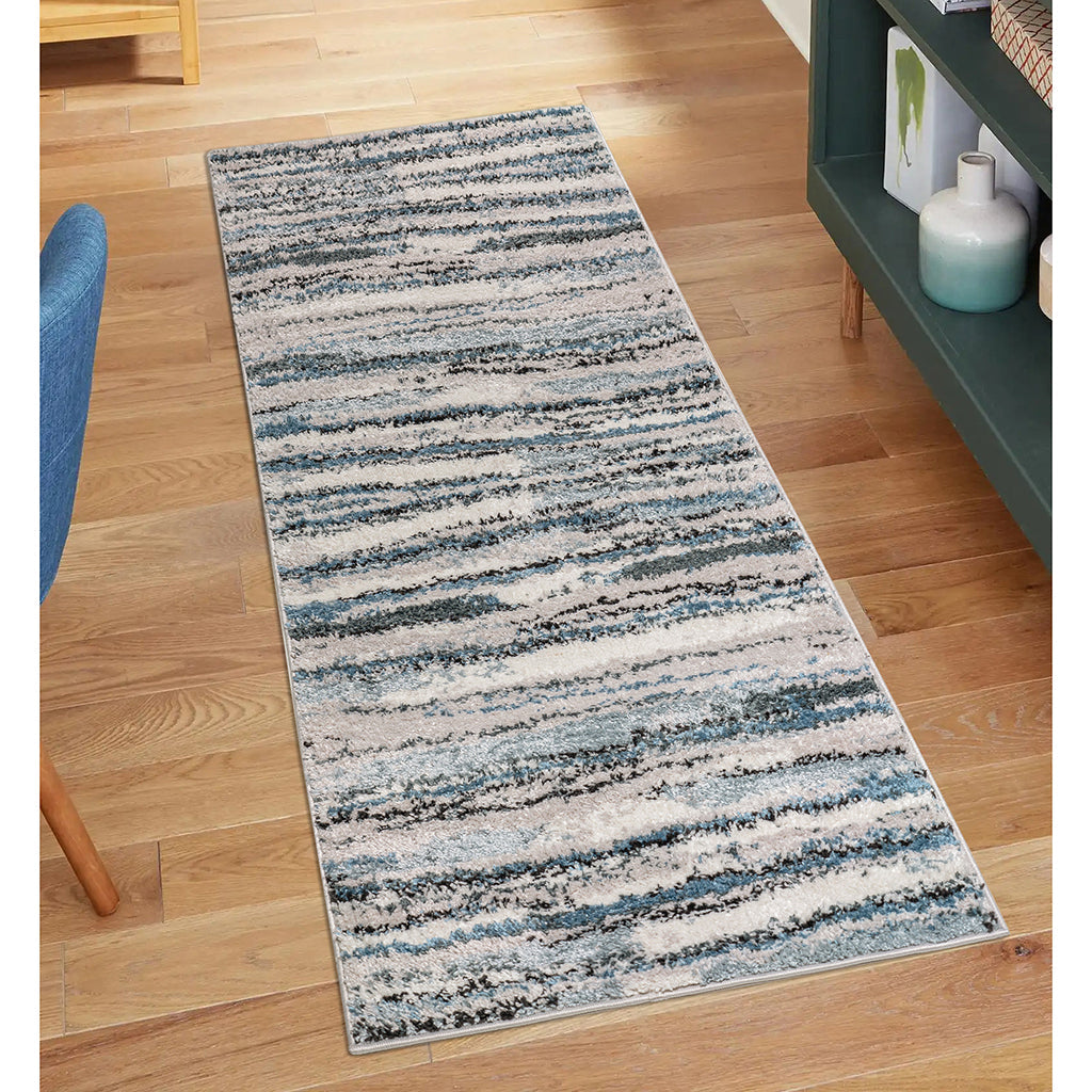 Watercolor Abstract Stripe Woven Area Rug