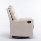 038-Cotton Linen Fabric Swivel Rocking Chair Glider Rocker Recliner Nursery Chair With Adjustable Back And Footrest For Living Room Indoor,Beige