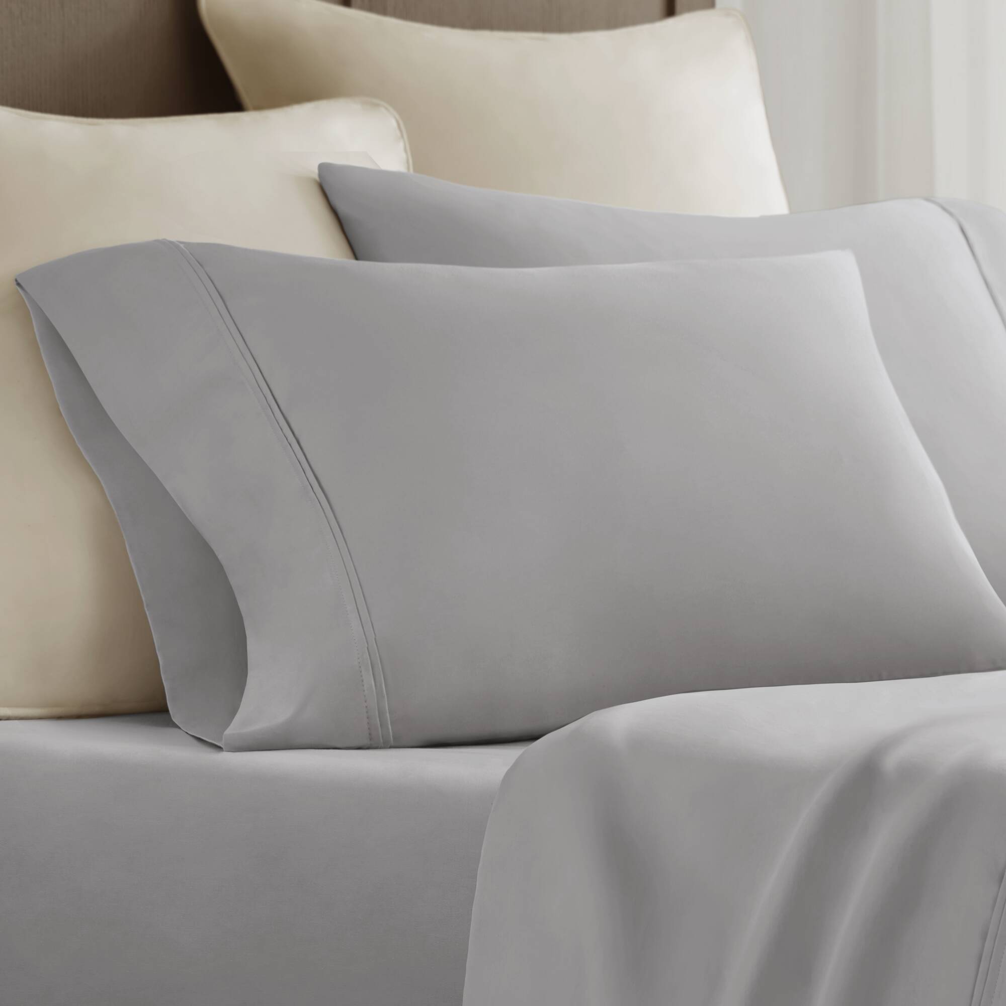 California King Sateen Sheet Set - Gray