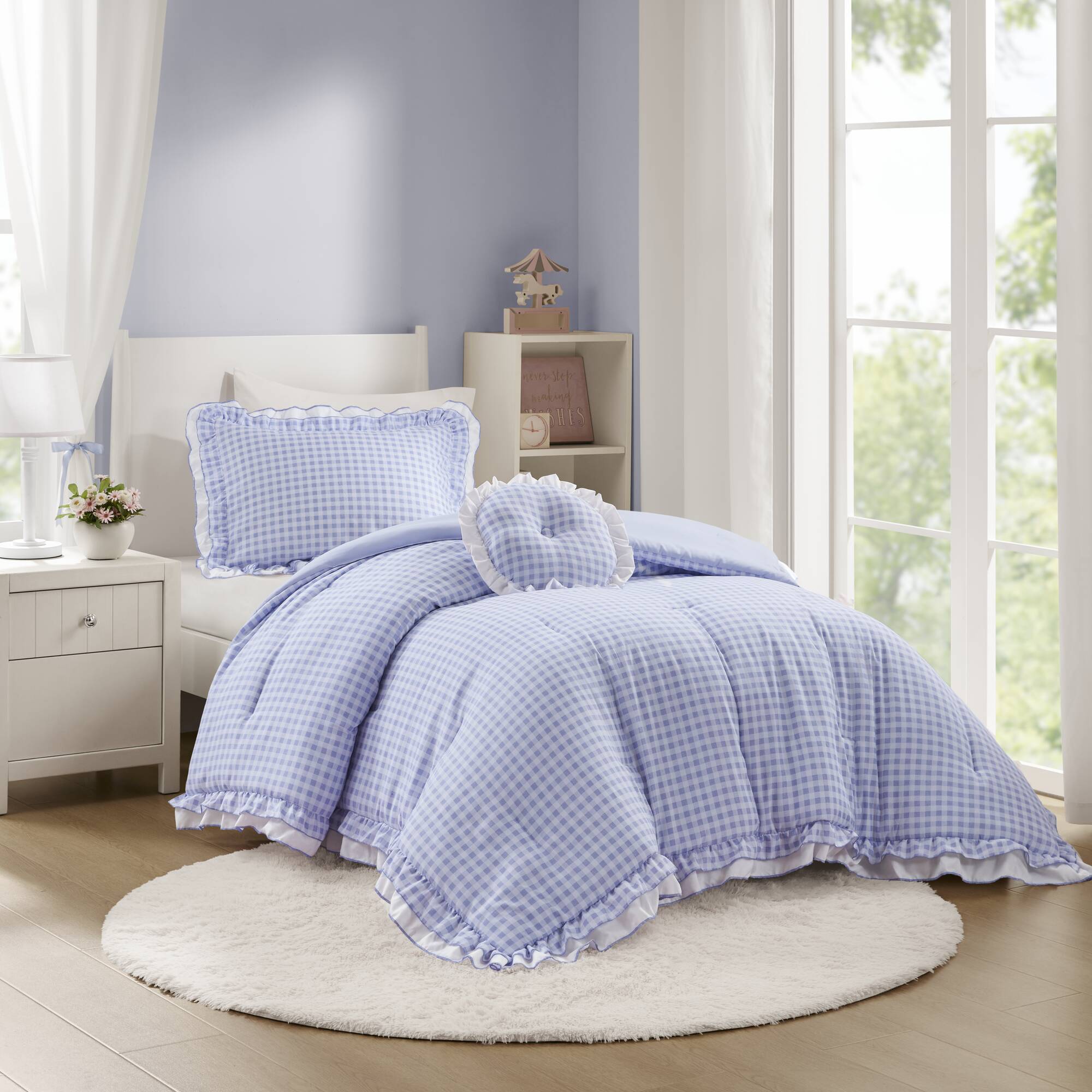 Rowena - Twin Comforter Set - Blue