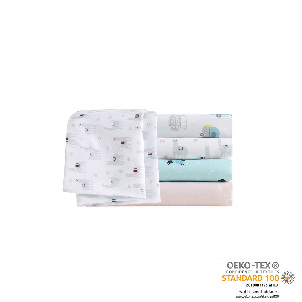 Novelty - Printed Sheet Set - Gray Llamas