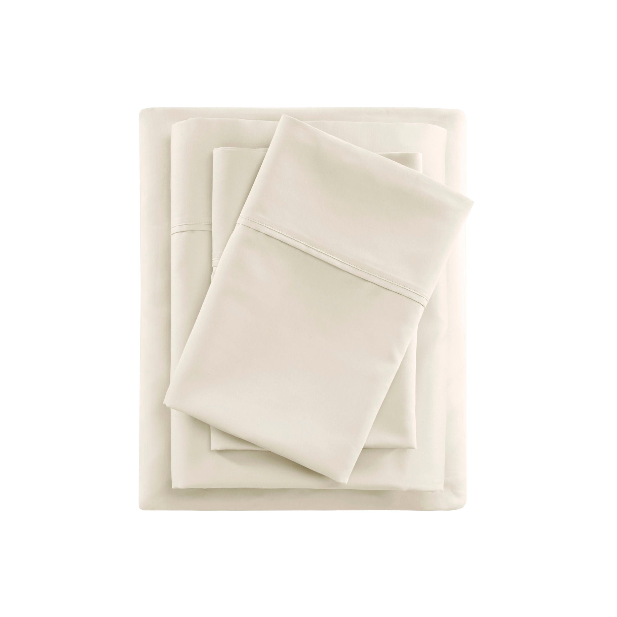 600 Thread Count - Queen Cooling Cotton Blend 4 Piece Sheet Set - Ivory