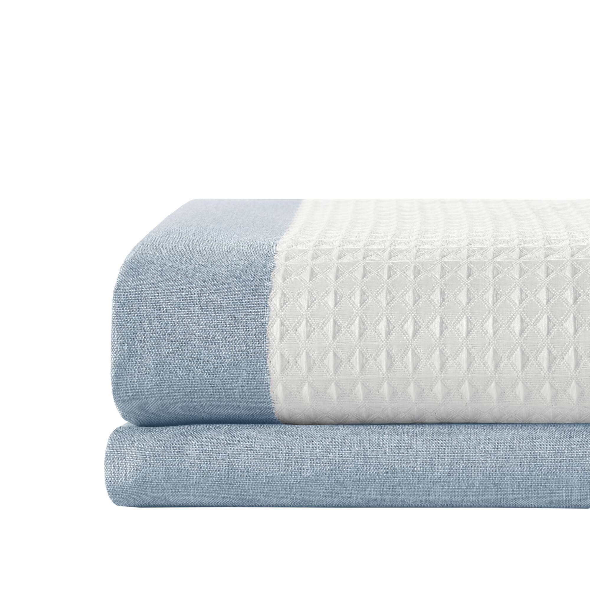 Spa Waffle - 84" Shower Curtain With 3M Treatment - Blue