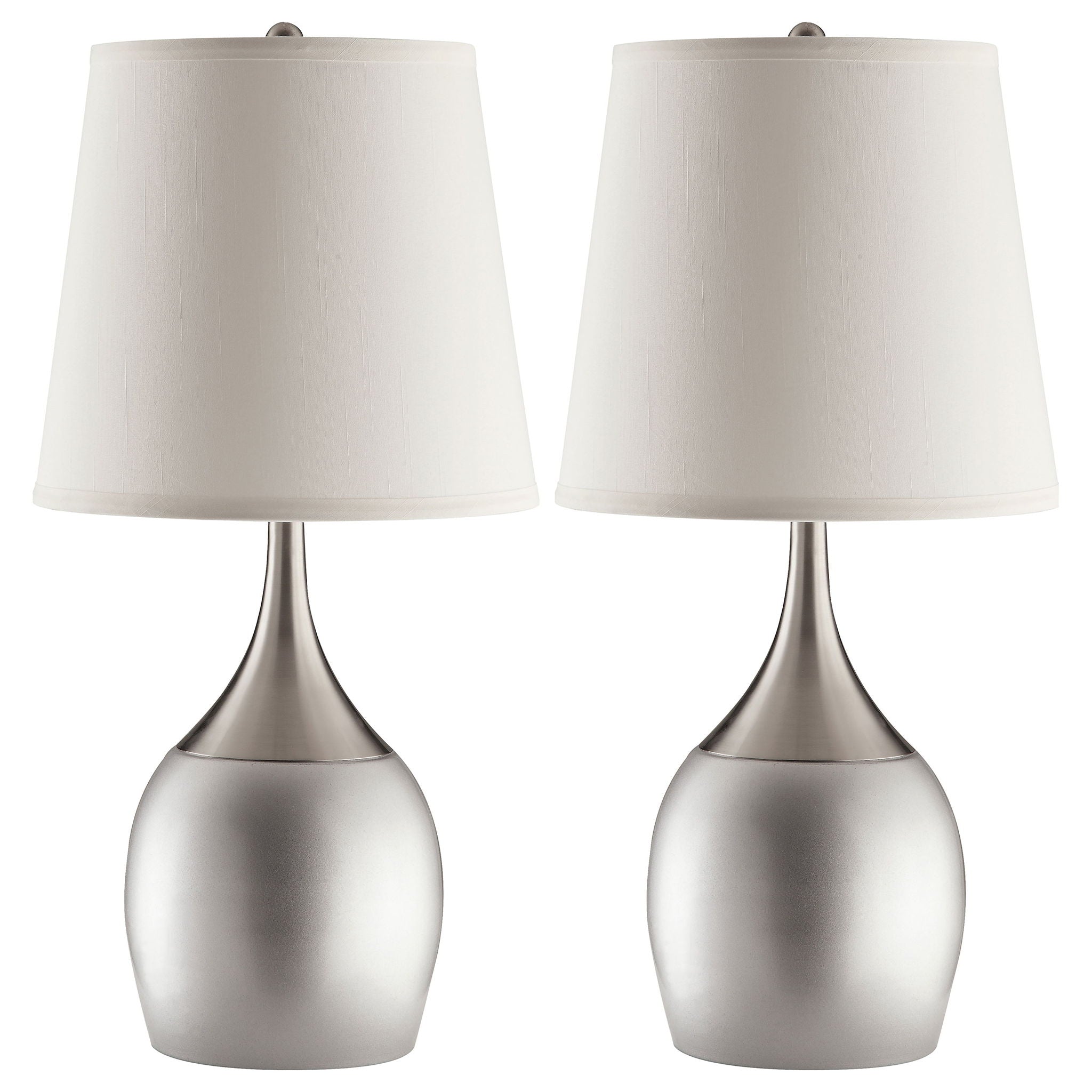 Droplet Empire - Shade Urn Table Lamp (Set of 2) - Silver