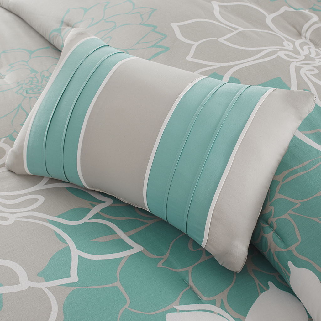 Lola - Queen Comforter Set - Aqua
