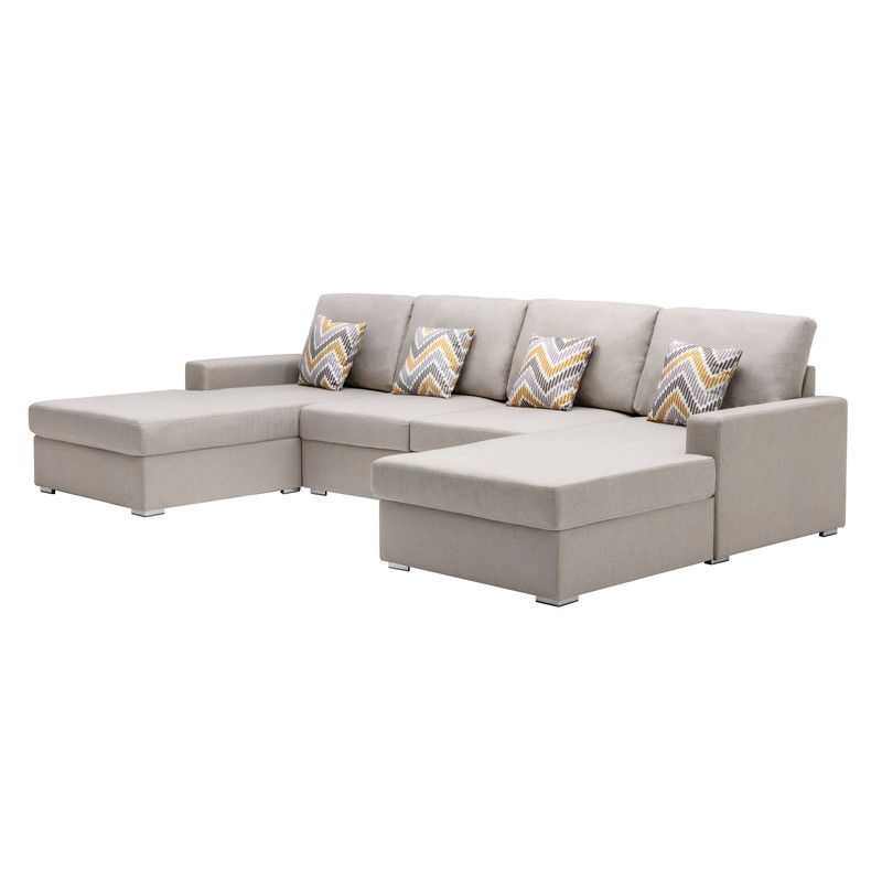 Nolan - 4 Piece Reversible Sectional Sofa Chaise With Interchangeable Legs