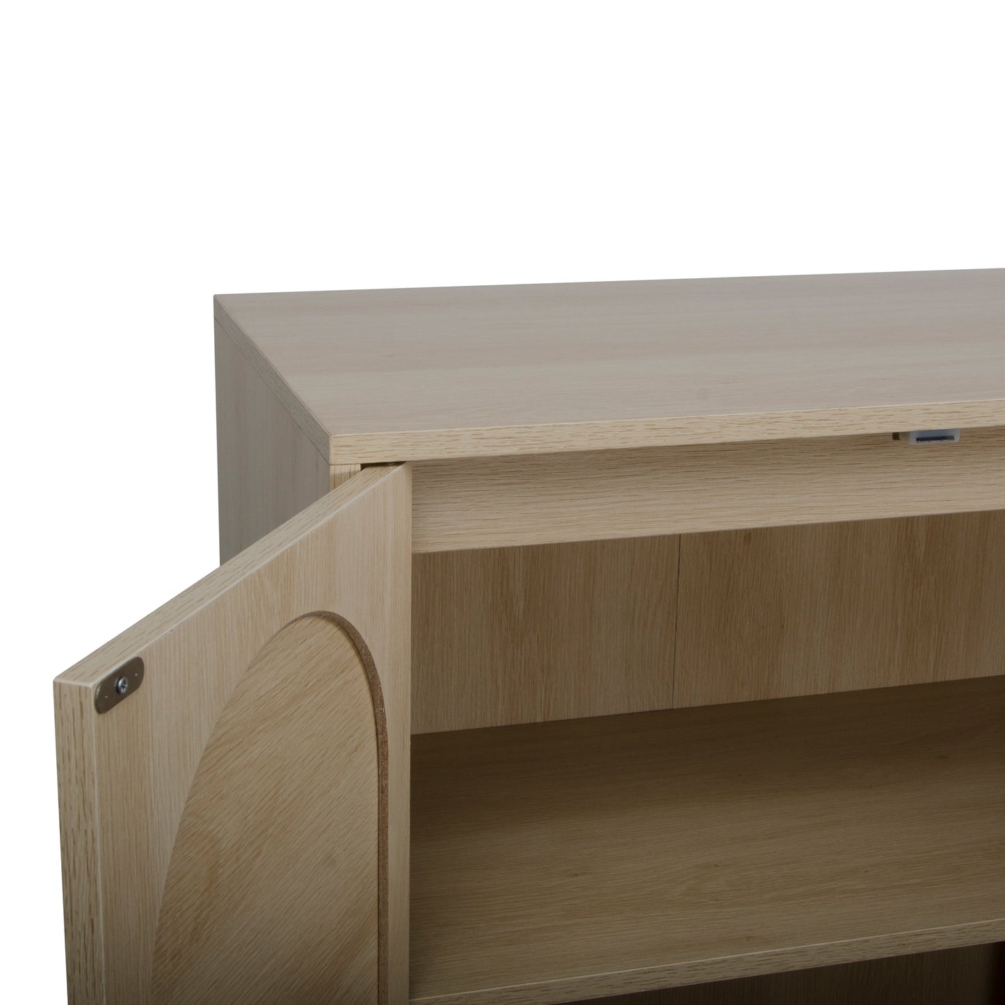 Set of 2, Allen 2 Door High Cabinet, Rattan, Built-in Adjustable Shelf, Easy Assembly, Free Standing Cabinet for Living Room Bedroom