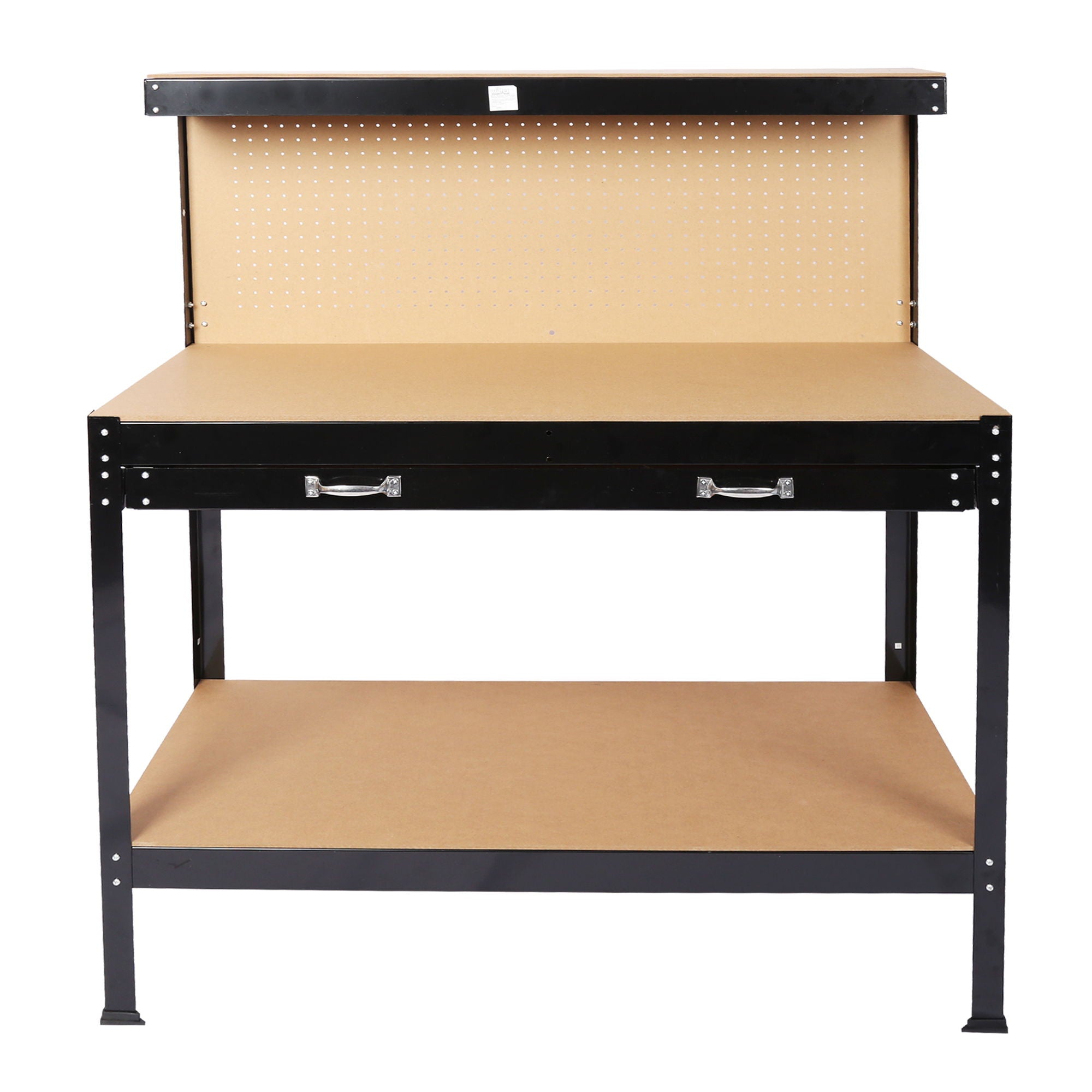 Wood Work Bench - Black / Light Brown