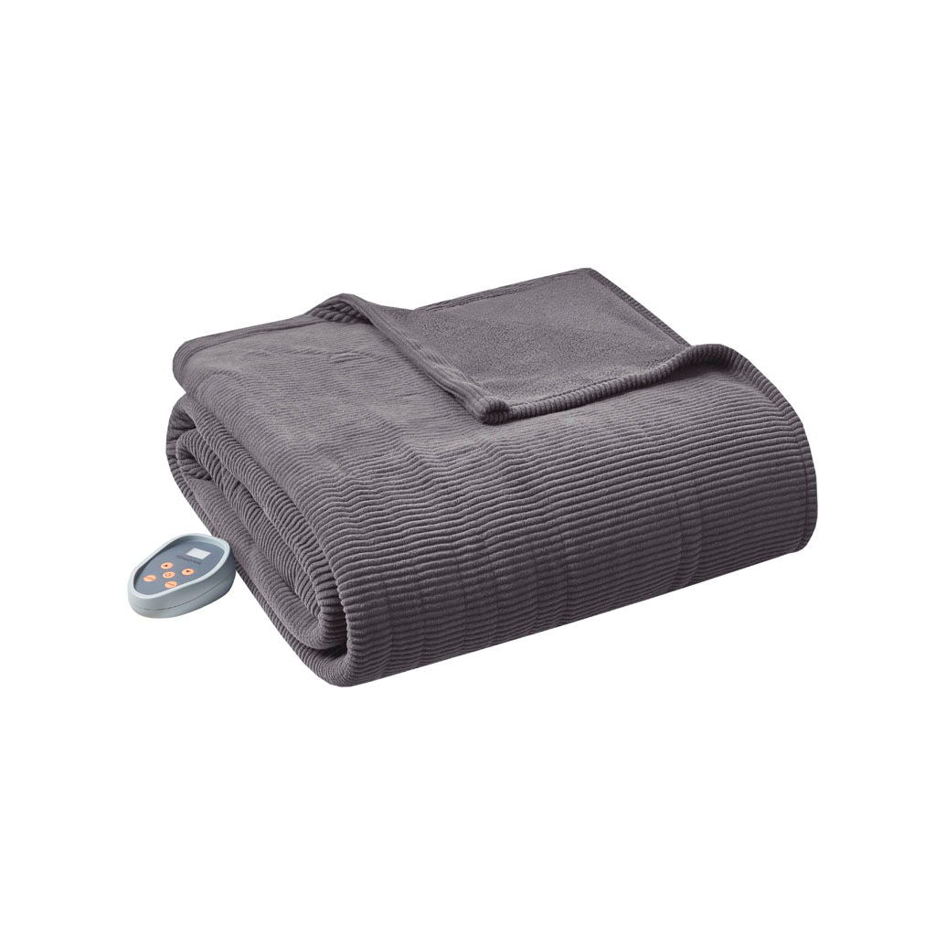 Electric Micro Fleece - Queen Heated Blanket - Gray