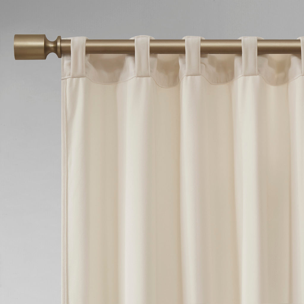 Room Darkening Poly Velvet Rod Pocket/Back Tab Curtain Panel Pair