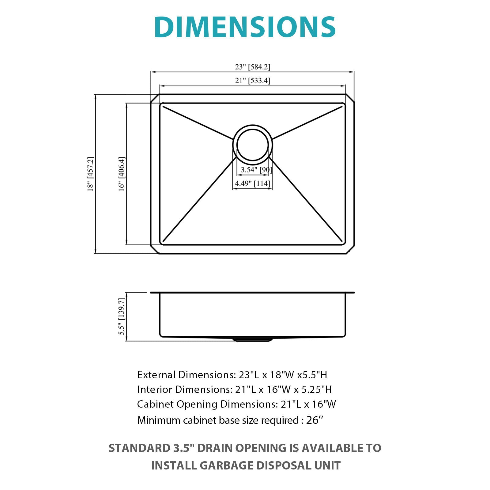 Undermount Sink, Low Depth Single Bowl