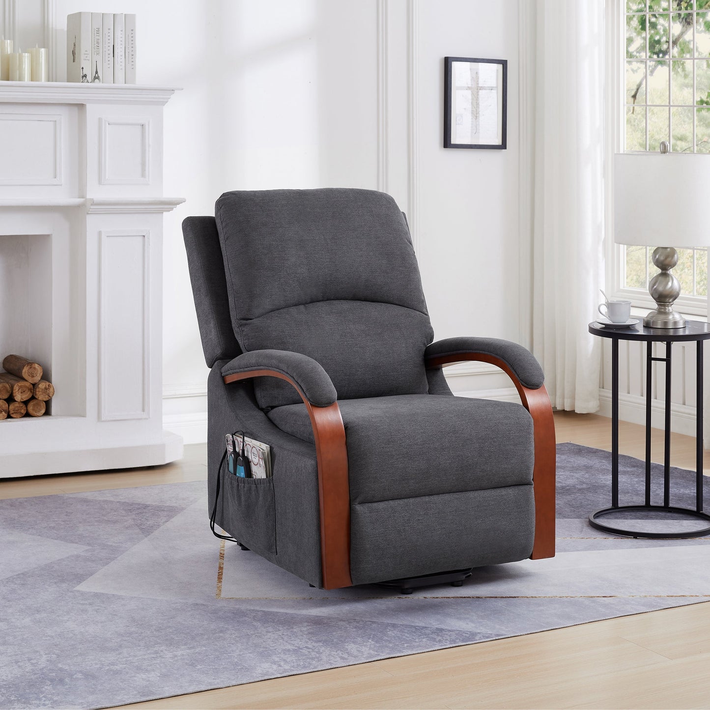 Power Lift Recliner Chair Sofa Electric Chair Message Chair Soft Fabric Grey