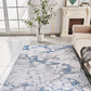 ZARA Collection Abstract Design Silver Blue Machine Washable Super Soft Area Rug