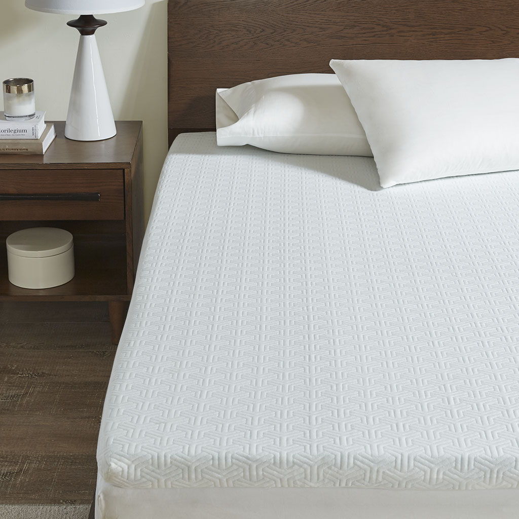 Full Gel Memory Foam Mattress Topper - White