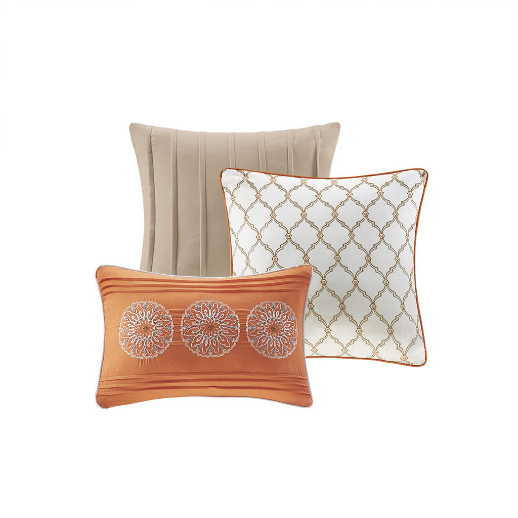 Tangiers - 6 Piece Reversible Coverlet Set - Orange