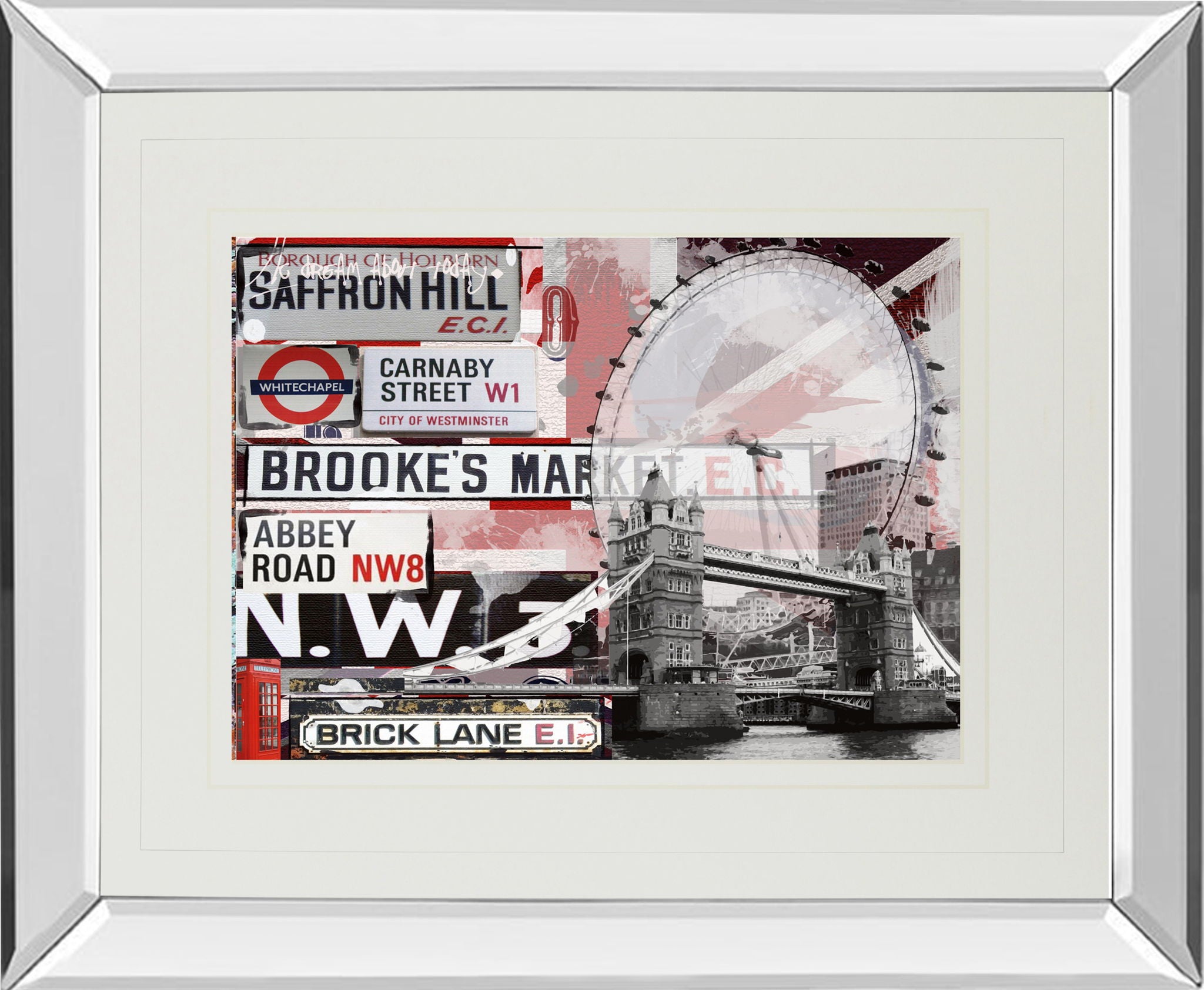 Saffron Hill By Andrew Cotton - Mirror Framed Print Wall Art - Gray