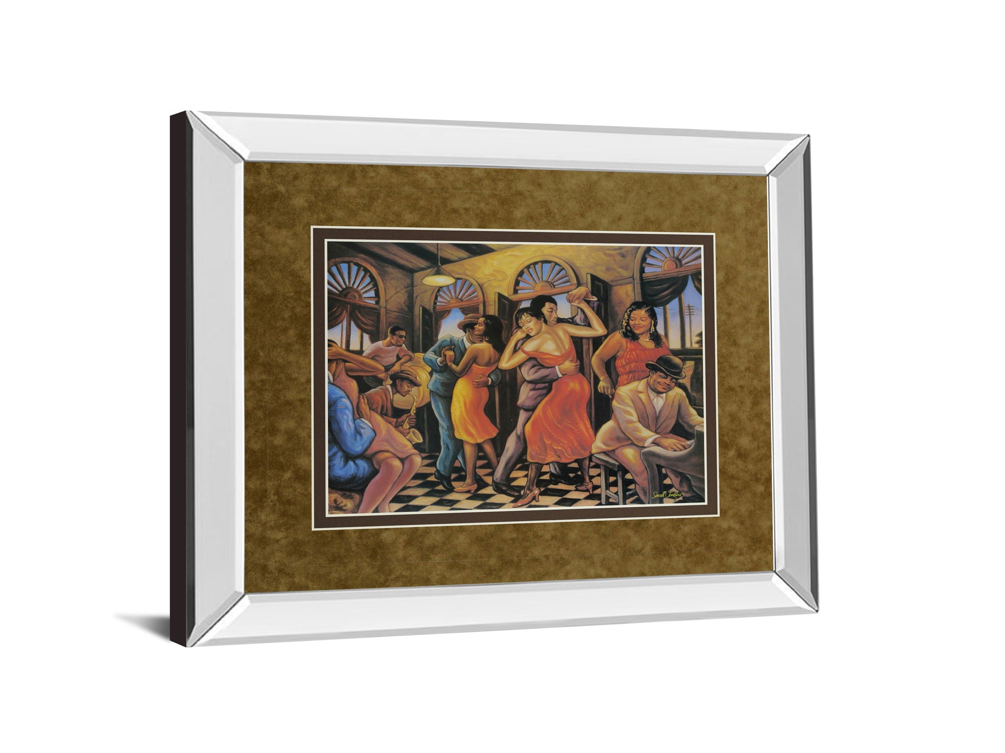 Roadhouse By Sarah Jenkins - Mirror Framed Print Wall Art - Light Brown