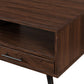 Contemporary 2-Drawer Low Coffee Table – Dark Walnut