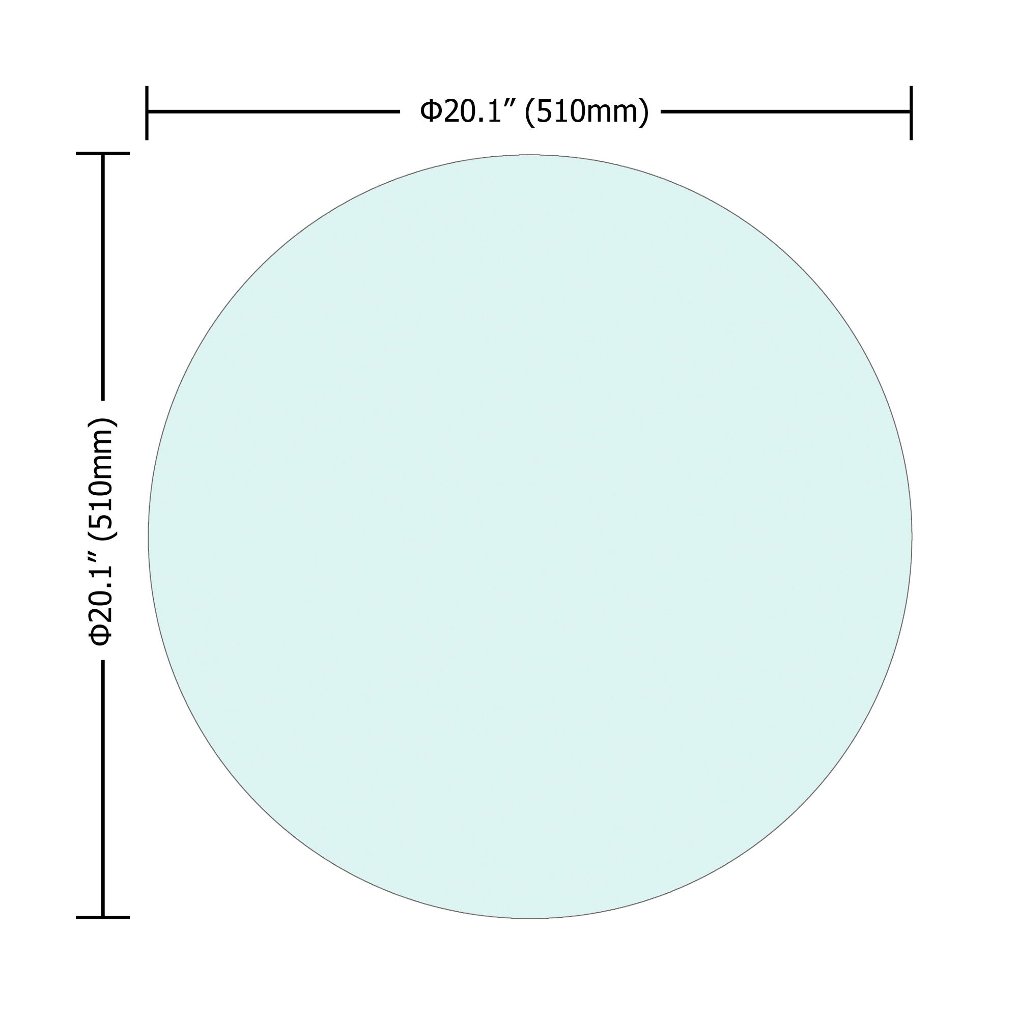 20" Round Tempered Glass Table Top Clear Glass 1 / 4" Thick Round Polished Edge - Transparent