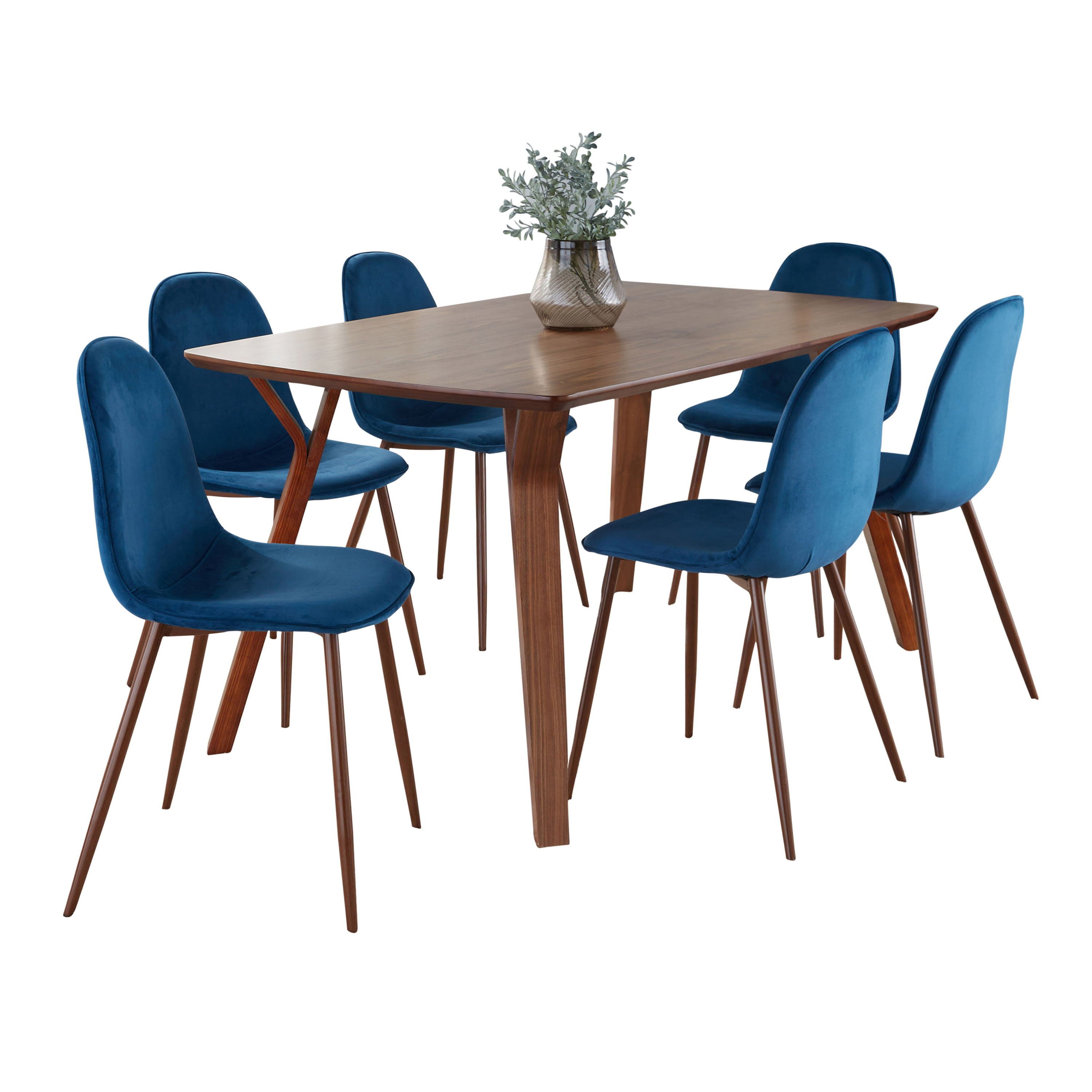 Folia Pebble - 7 Piece Dining Set Mid Century Modern