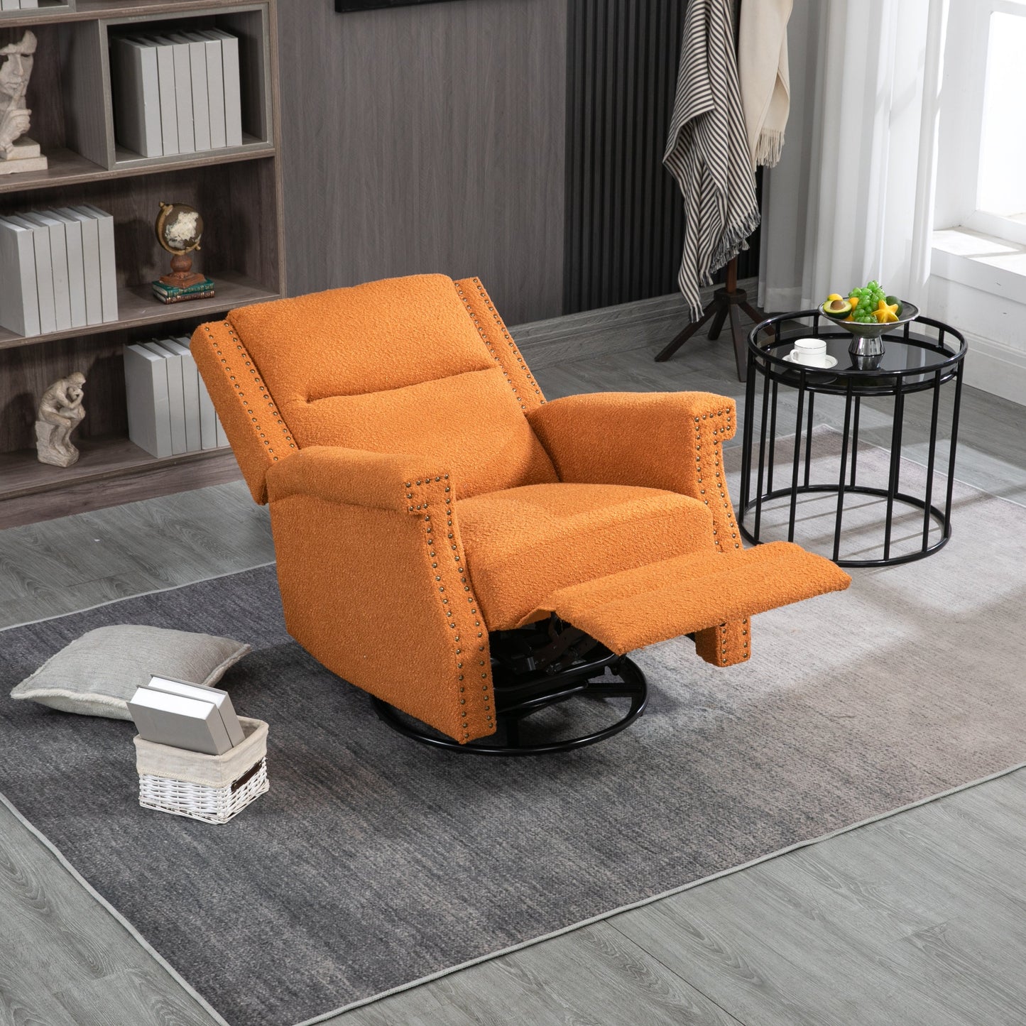 Swivel Recliner Chair, 360 Degree Swivel leisure Chair, Leisure Arm Chair, Nursery Rocking Chairs, Manual Reclining Chair