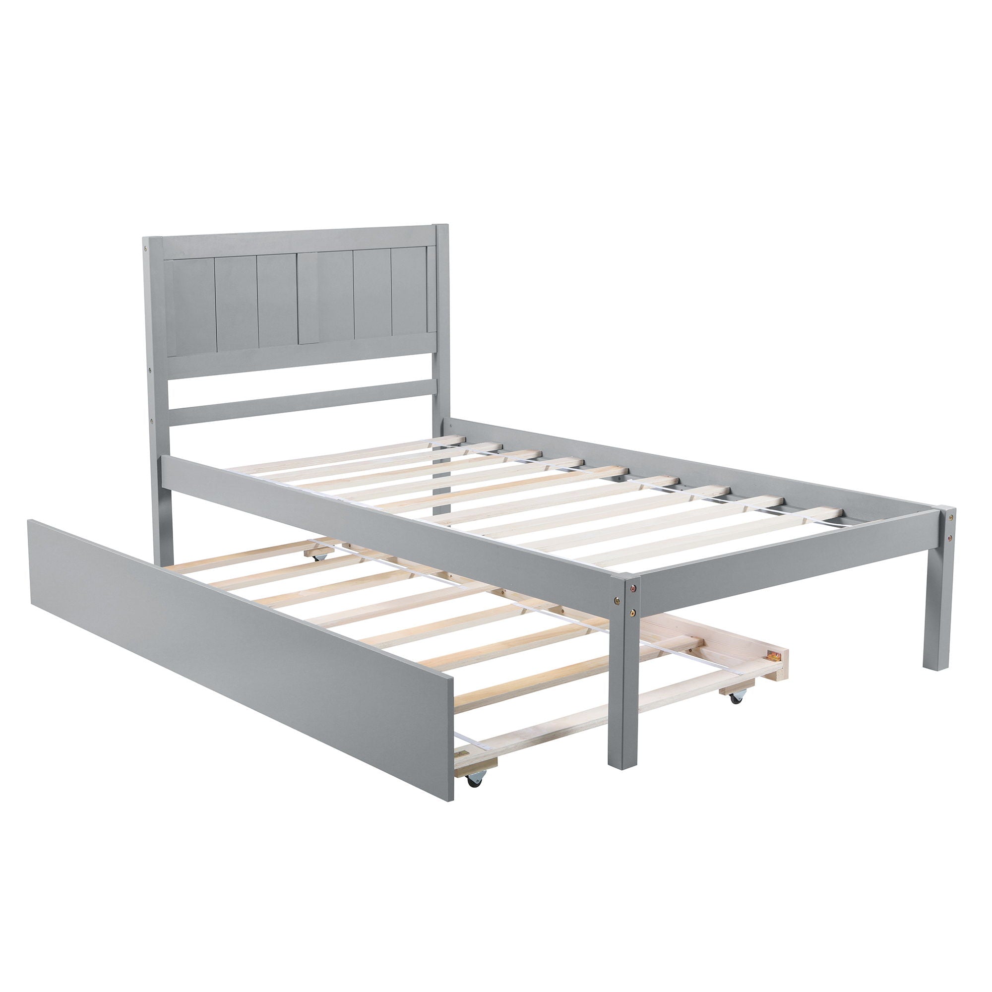 Platform Bed With Trundle - Wood