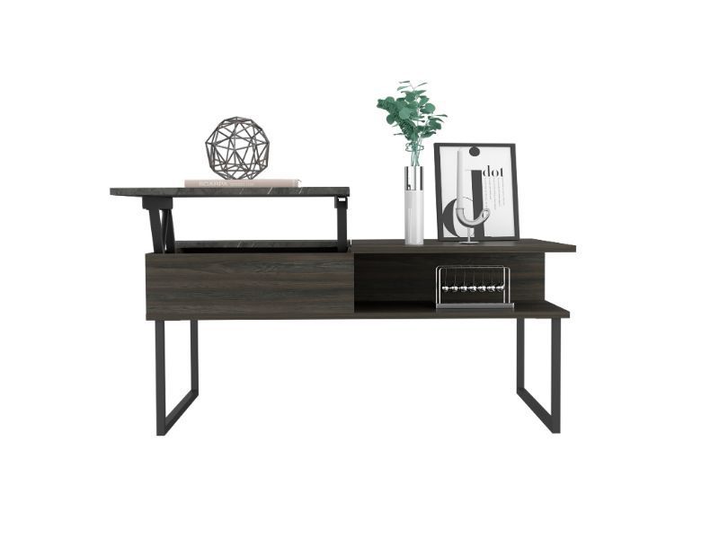 Lift Top Coffee Table Juvve, One Shelf, Carbon Espresso / Onyx Finish