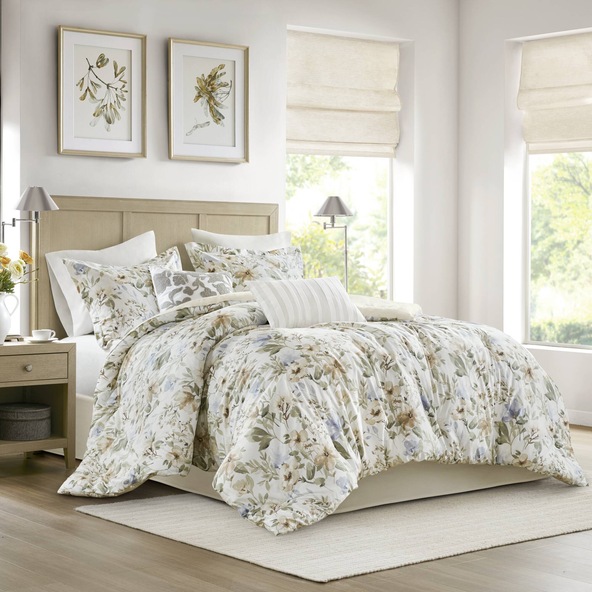 Herbal - California King 6 Piece Print Oversized Comforter Set - Multi