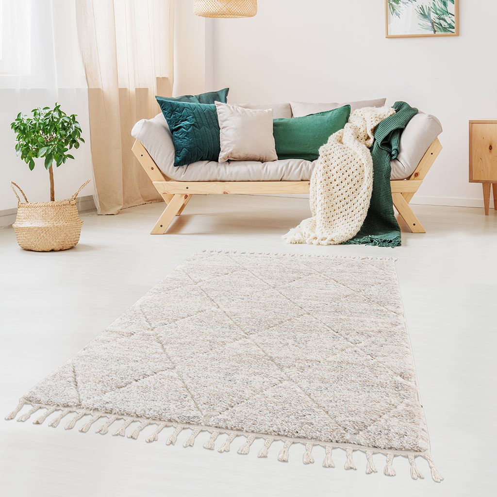 Sophia - 5' X 7' Talas Trellis Area Rug - Cream