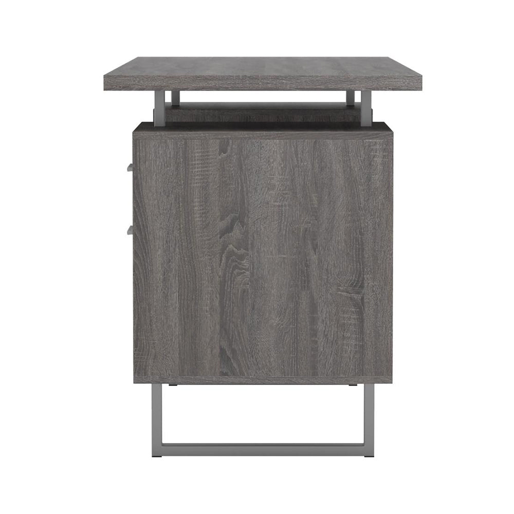 Floating Top Office Desk in Weathered Grey