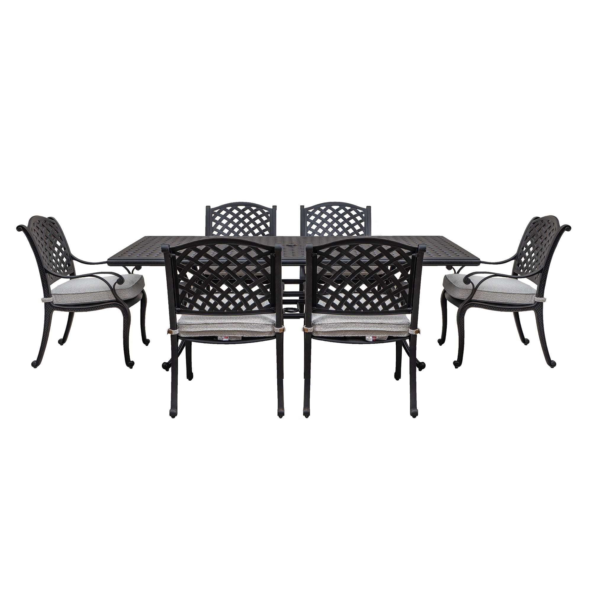 Stylish Outdoor 7 Piece Aluminum Dining Set With Cushion