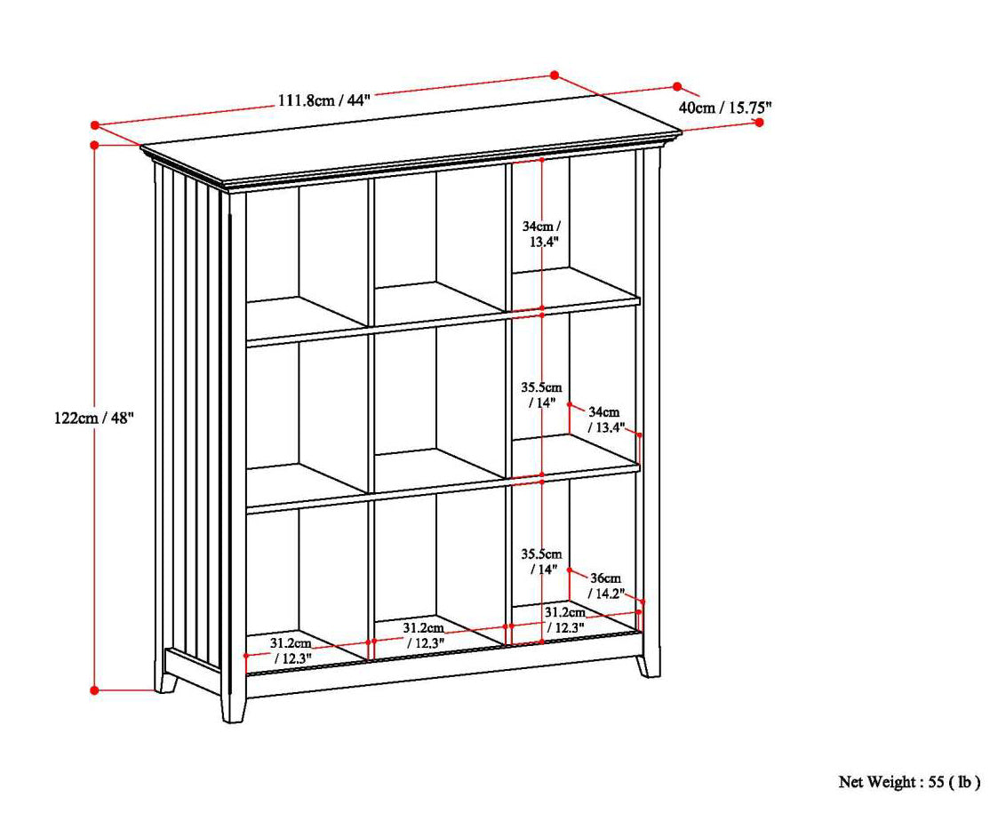 Acadian - 9 Cube Bookcase and Storage Unit - Black