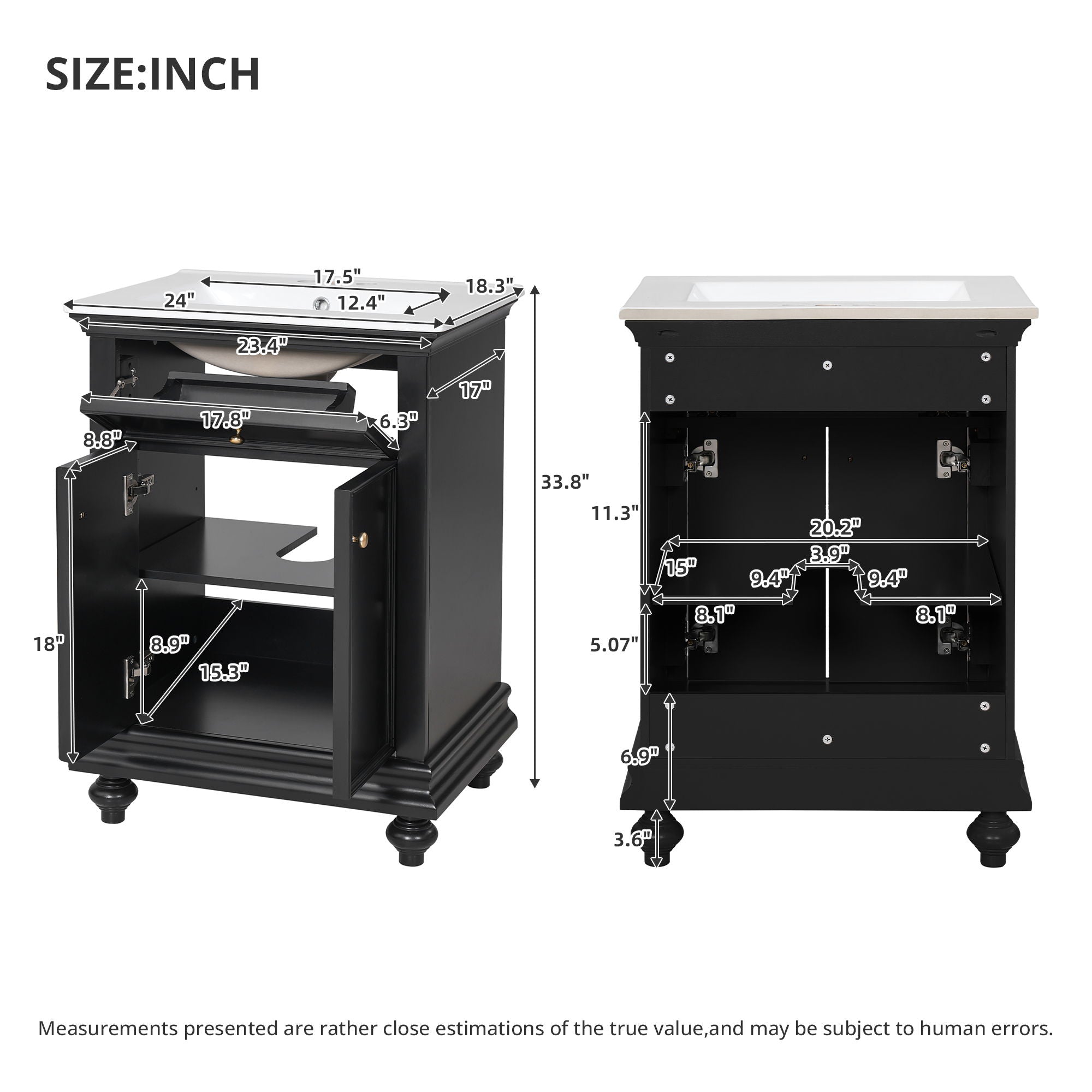 Modern Bathroom Vanity With Tip-Out Drawer And Soft-Close Hinges