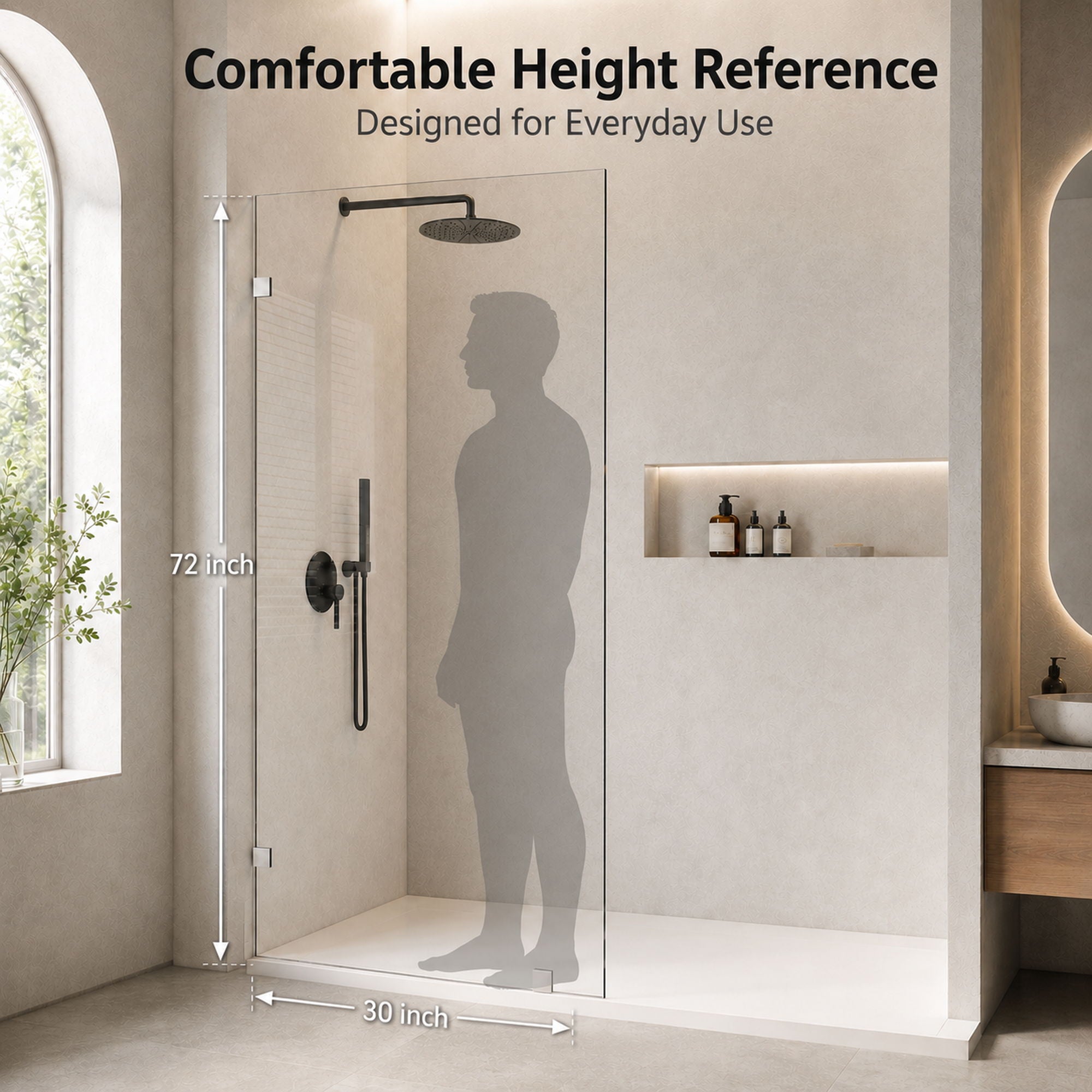 Frameless Walk-In Shower Glass Panel