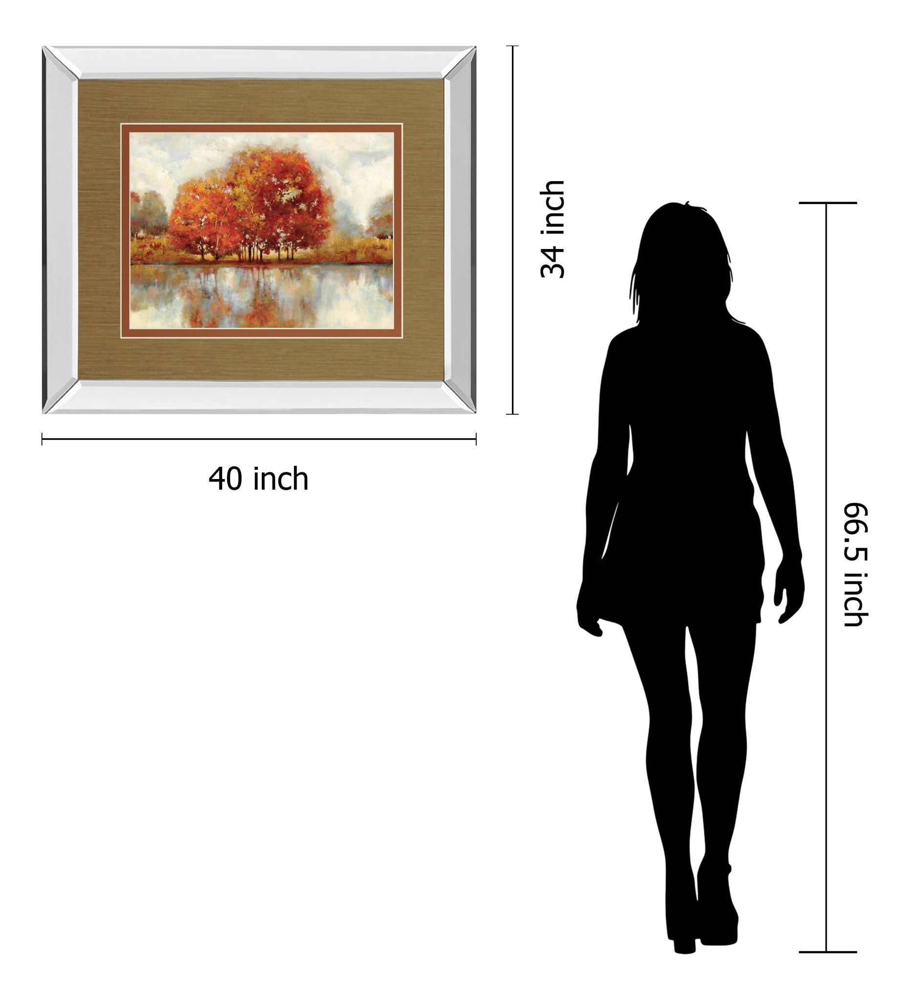 Together By Asia Jensen - Mirror Framed Print Wall Art - Light Brown