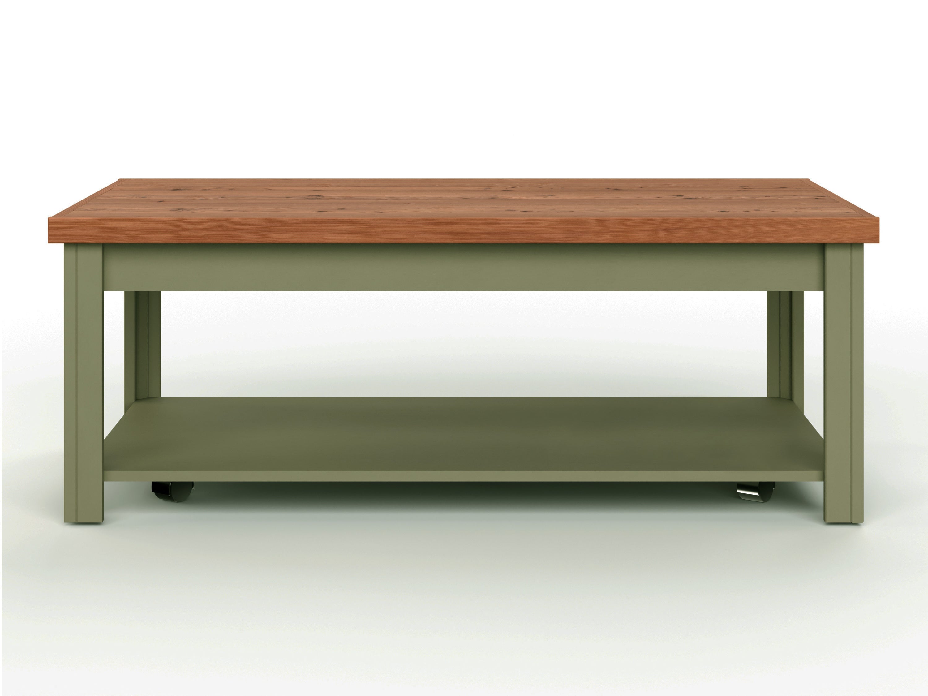 Bridgevine Home Vineyard 48 inch Coffee Table, No Assembly Required, Sage Green and Fruitwood Finish