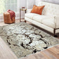 Penina Luxury Area Rug in Beige and Gray with Bronze Circles Abstract Design