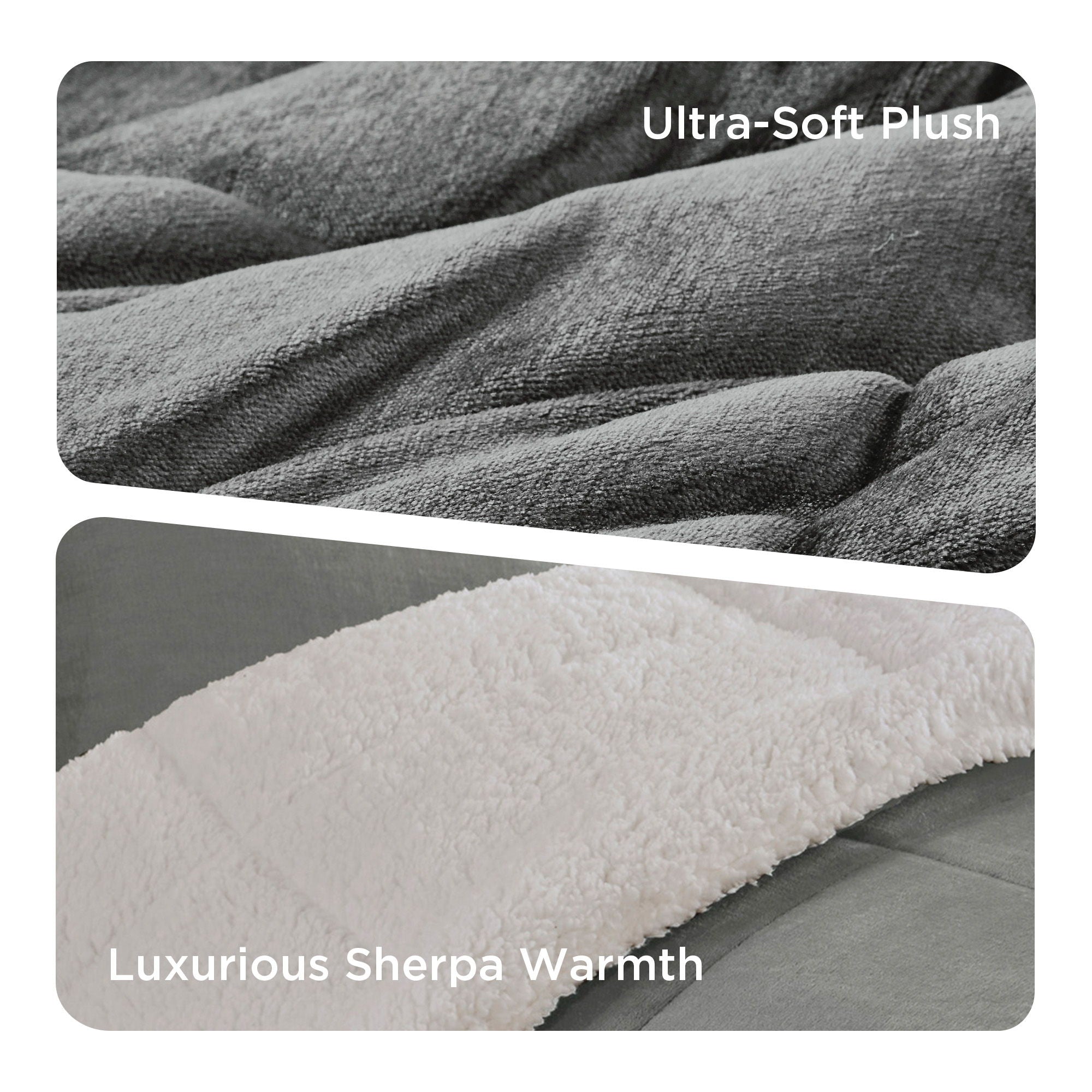 Alton - Down Alternative Comforter Set - Charcoal / Ivory