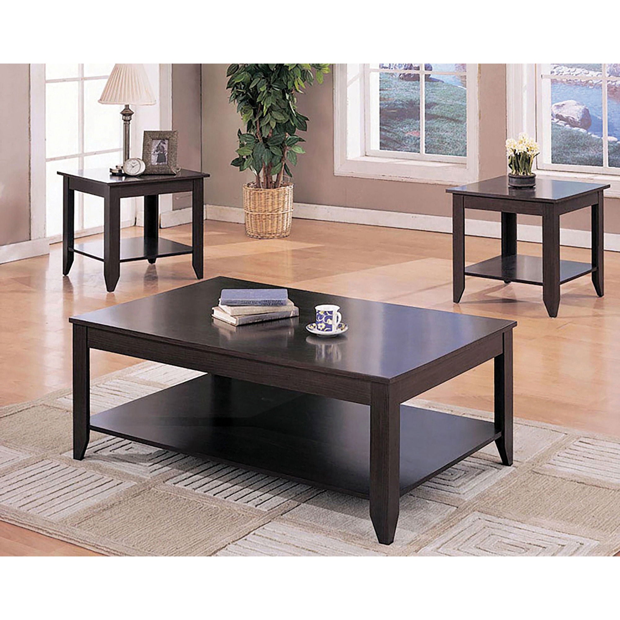 Ornette - 3 Piece Occasional Set With Square Design - Cappuccino