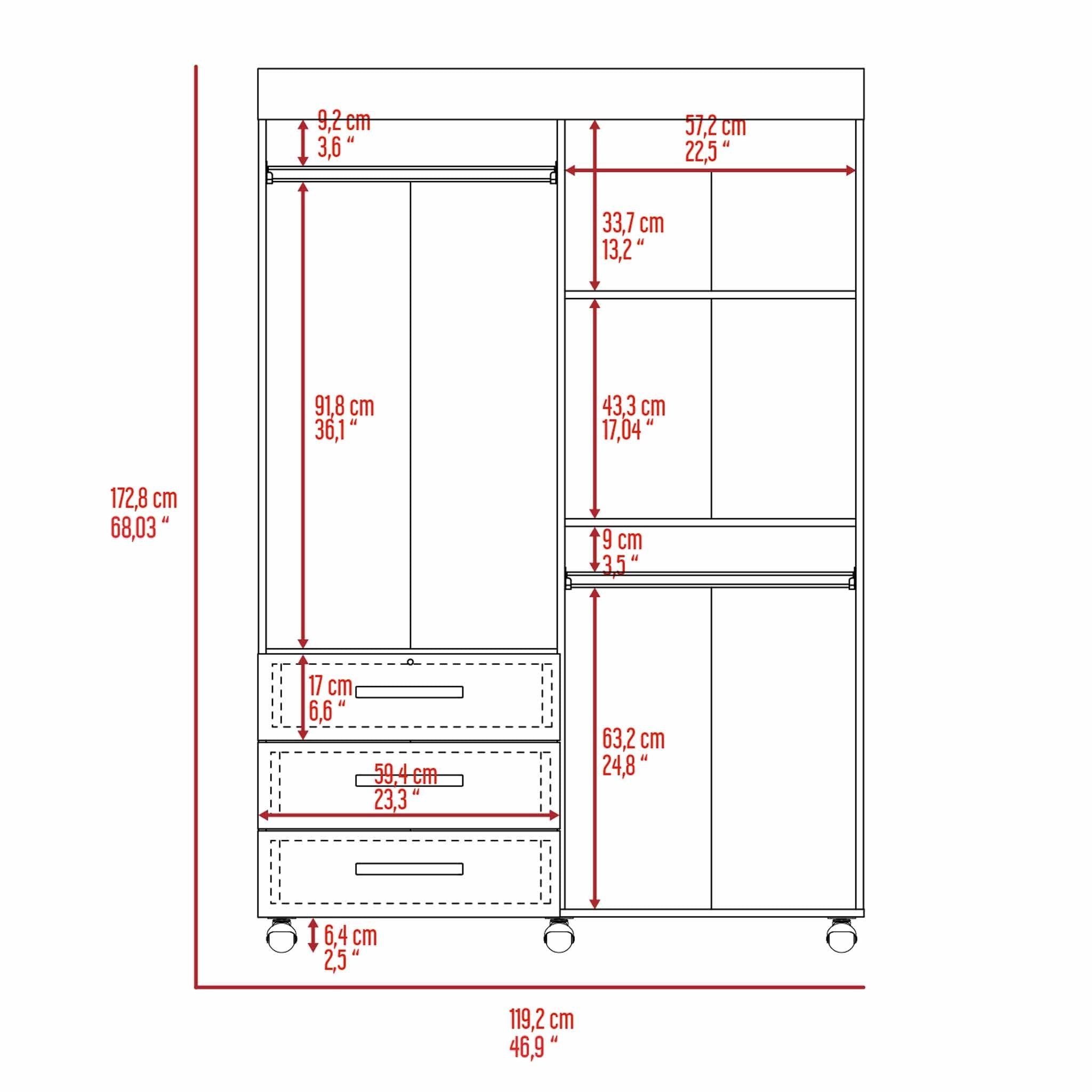 Isla Vista 3-Drawer Armoire  Black Wengue