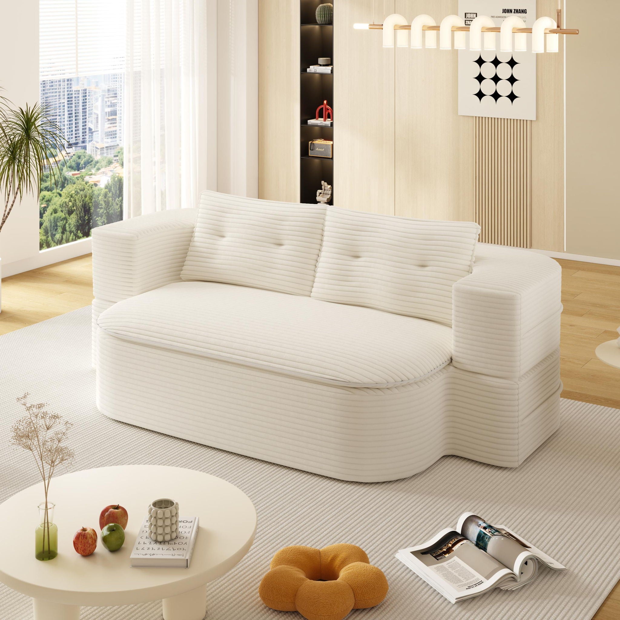 Convertible Floor Sofa Bed With Multi Functional Blanket